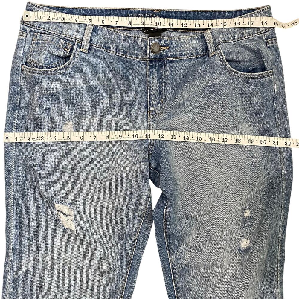 New York & Co Cropped Boyfriend Straight Jeans Distressed Womens Size 16 - Picture 5 of 8
